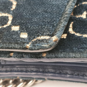 Pre-owned Gucci Dionysus Blue velour 401231 shoulderbag | stylenewstar