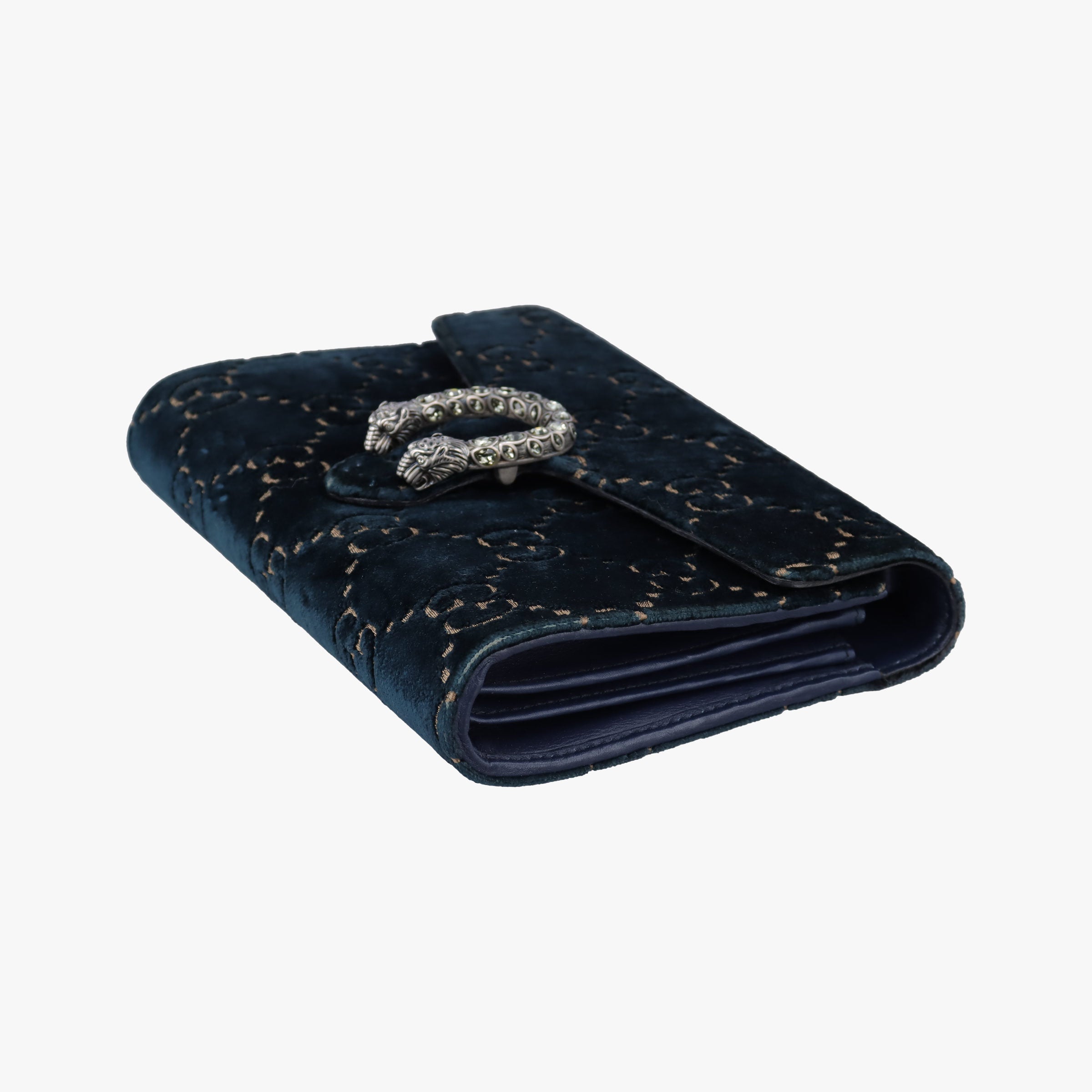 Pre-owned Gucci Dionysus Blue velour 401231 shoulderbag | stylenewstar