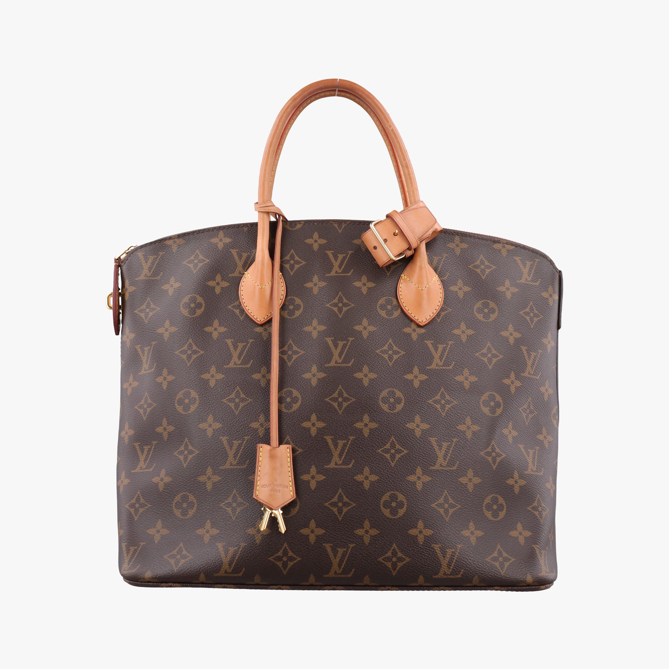 Pre-owned Louis Vuitton Lockit MM Brown Monogram Canvas×calf leather M40606 handbag | stylenewstar