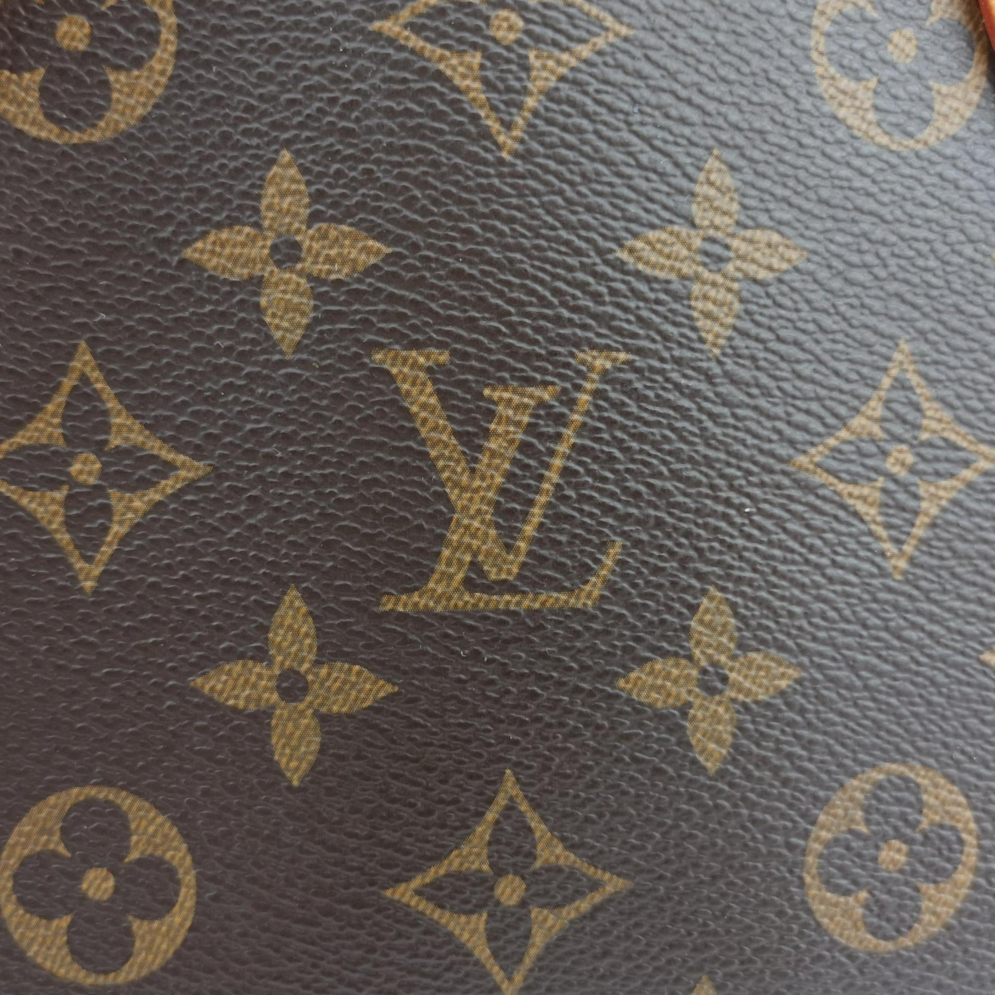 Pre-owned Louis Vuitton Lockit MM Brown Monogram Canvas×calf leather M40606 handbag | stylenewstar