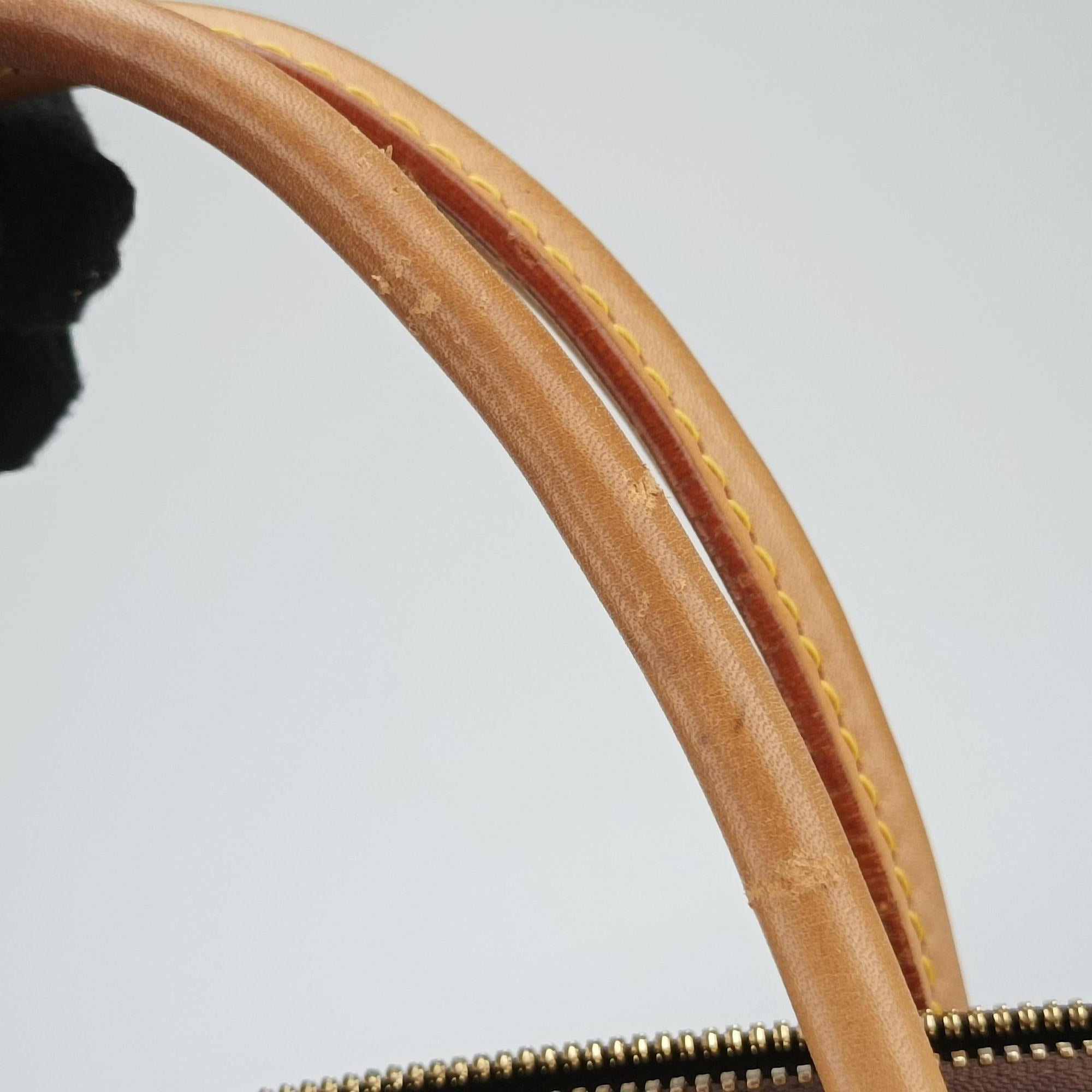 Pre-owned Louis Vuitton Lockit MM Brown Monogram Canvas×calf leather M40606 handbag | stylenewstar