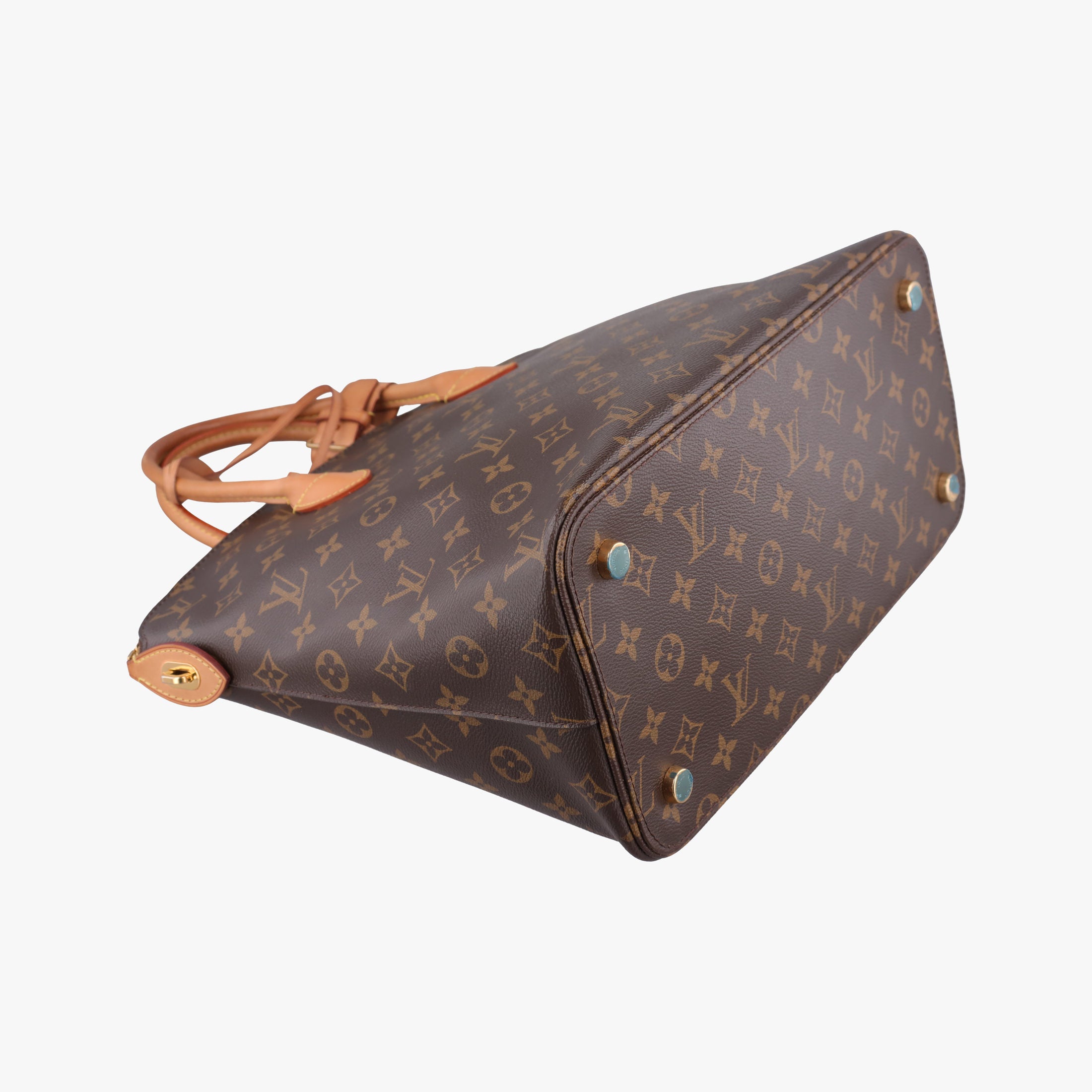 Pre-owned Louis Vuitton Lockit MM Brown Monogram Canvas×calf leather M40606 handbag | stylenewstar