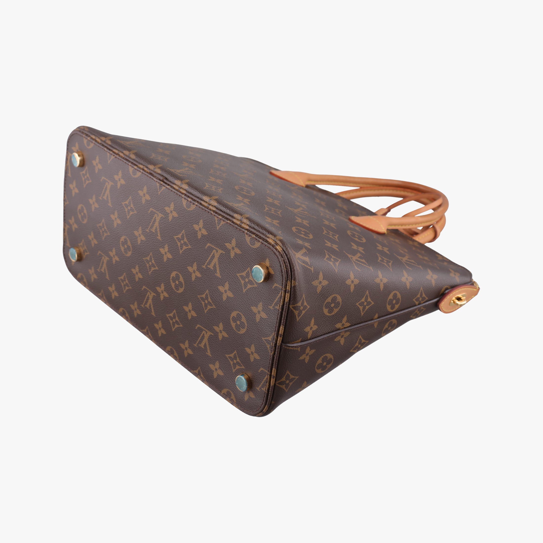 Pre-owned Louis Vuitton Lockit MM Brown Monogram Canvas×calf leather M40606 handbag | stylenewstar