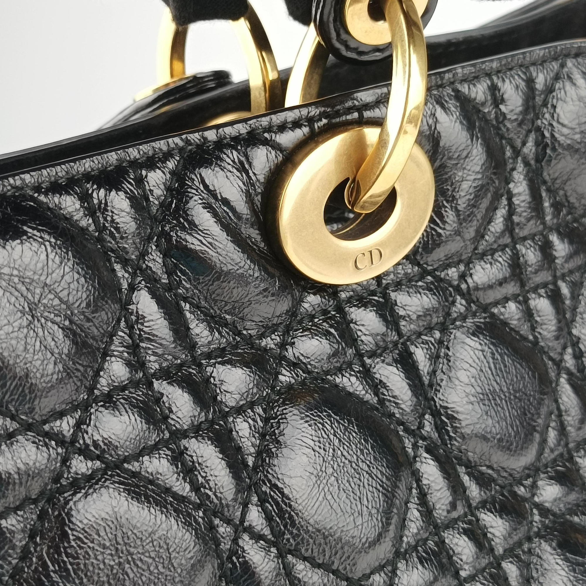 Secondhand Christian Dior Lady Dior Black lambskin  handbag | stylenewstar
