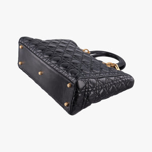 Secondhand Christian Dior Lady Dior Black lambskin  handbag | stylenewstar