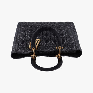 Secondhand Christian Dior Lady Dior Black lambskin  handbag | stylenewstar