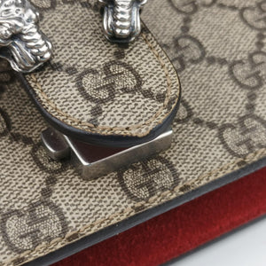 Pre-owned Gucci Dionysus beige×red PVC coated canvas × suede 421970 shoulderbag | stylenewstar