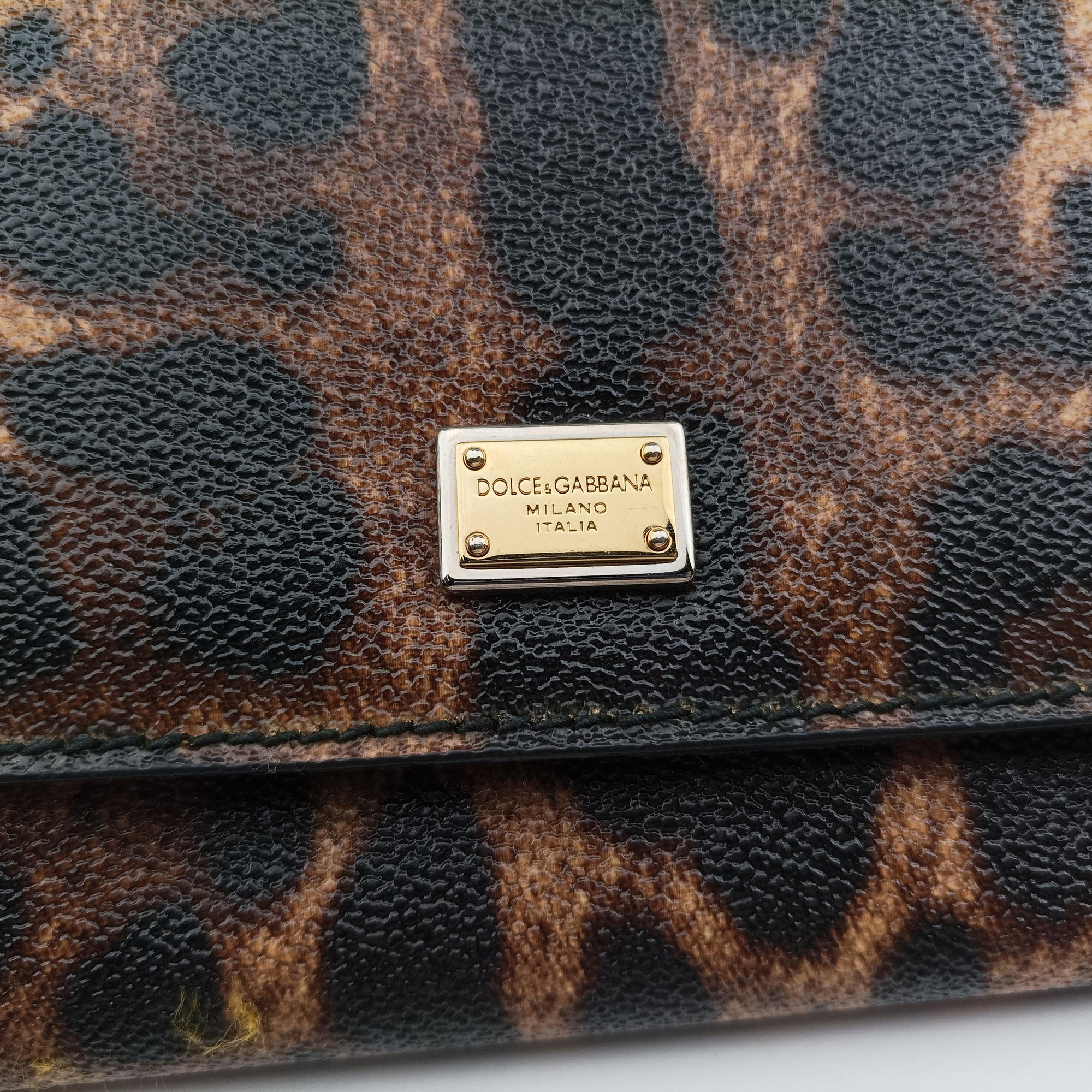 Pre-owned Dolce & Gabbana Dauphine Leopard Brown Coated Canvas  shoulderbag | stylenewstar
