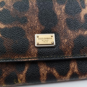 Pre-owned Dolce & Gabbana Dauphine Leopard Brown Coated Canvas  shoulderbag | stylenewstar