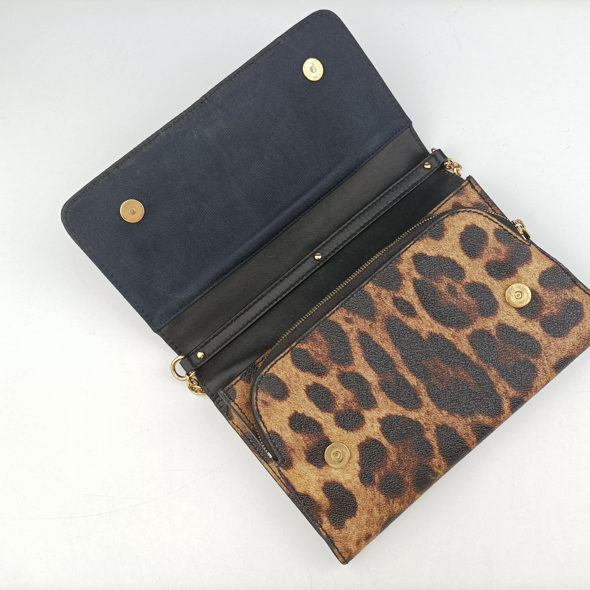 Pre-owned Dolce & Gabbana Dauphine Leopard Brown Coated Canvas  shoulderbag | stylenewstar