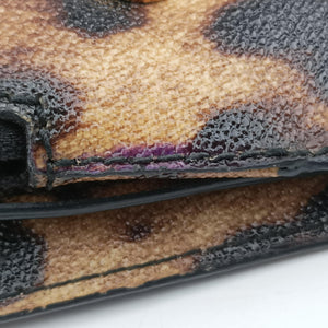 Pre-owned Dolce & Gabbana Dauphine Leopard Brown Coated Canvas  shoulderbag | stylenewstar