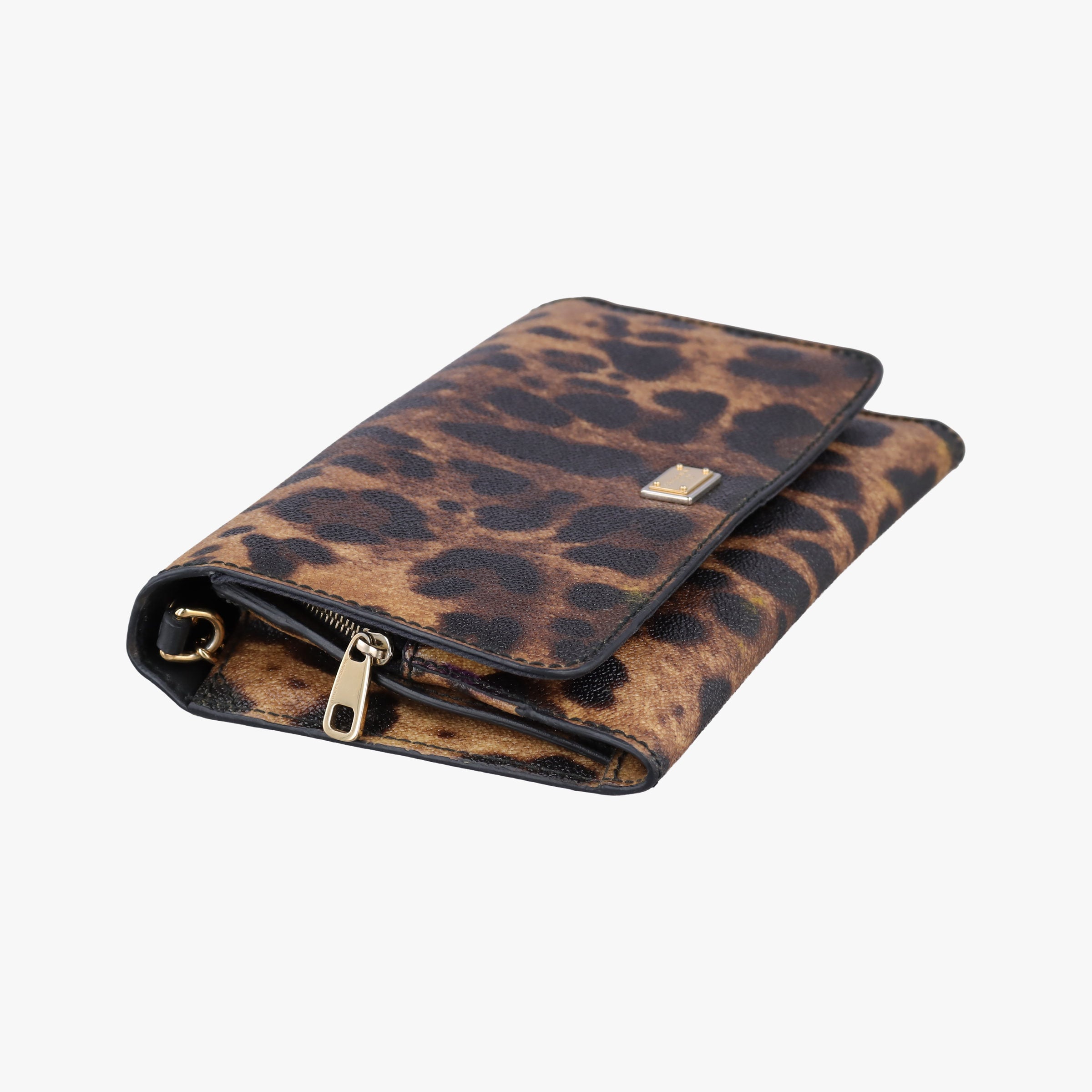 Pre-owned Dolce & Gabbana Dauphine Leopard Brown Coated Canvas  shoulderbag | stylenewstar