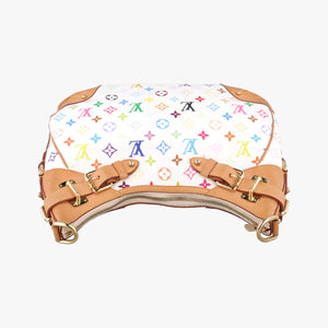 Pre-owned Louis Vuitton GRETA white Monogram Multicolor M40195 shoulderbag | stylenewstar