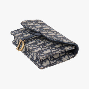 Pre-owned Christian Dior Saddle Gray×Navy×Black Jacquard  bum bag/waist bag | stylenewstar