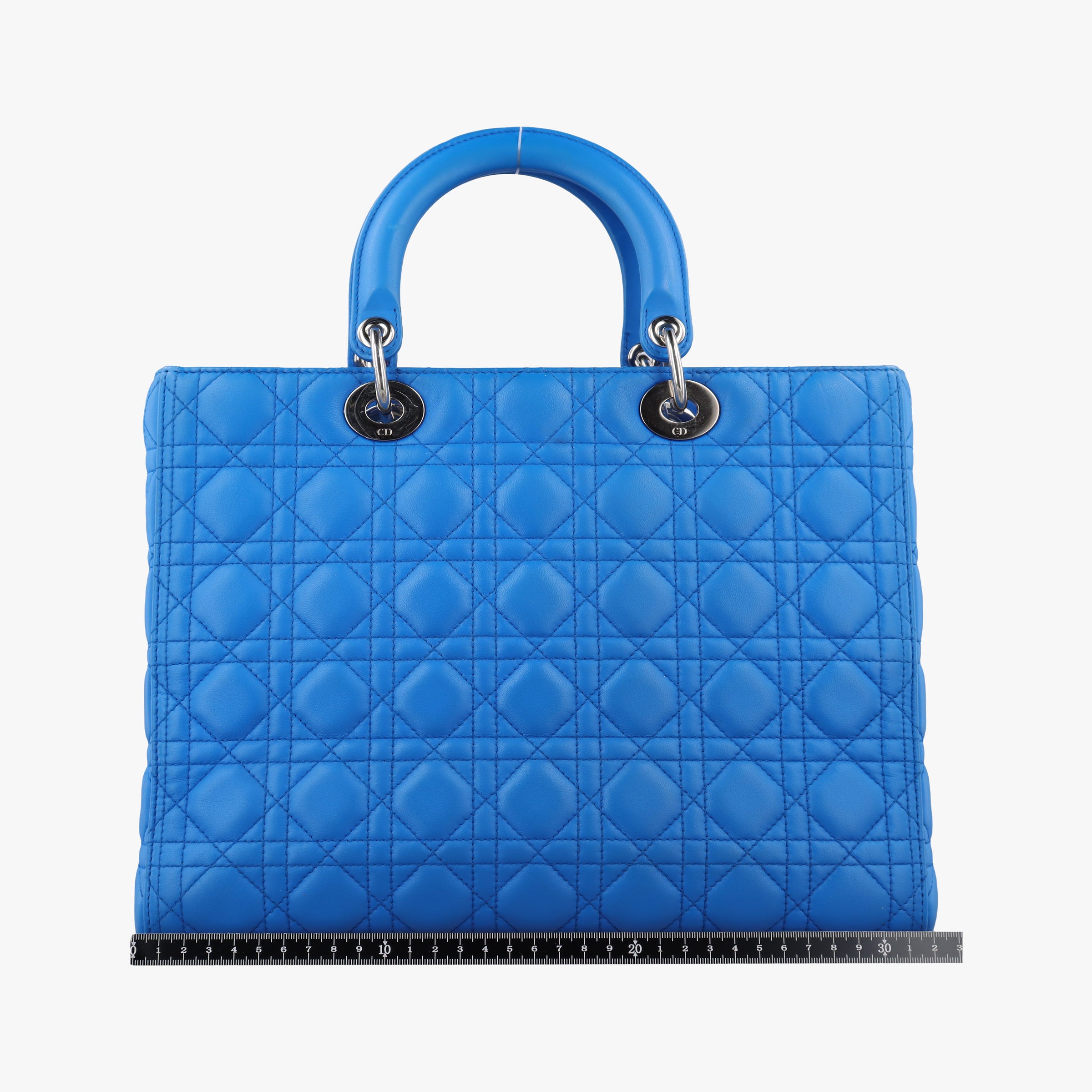 Pre-owned Christian Dior Lady Dior Blue lambskin  shoulderbag | stylenewstar