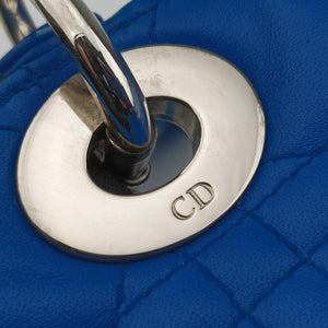 Pre-owned Christian Dior Lady Dior Blue lambskin  shoulderbag | stylenewstar