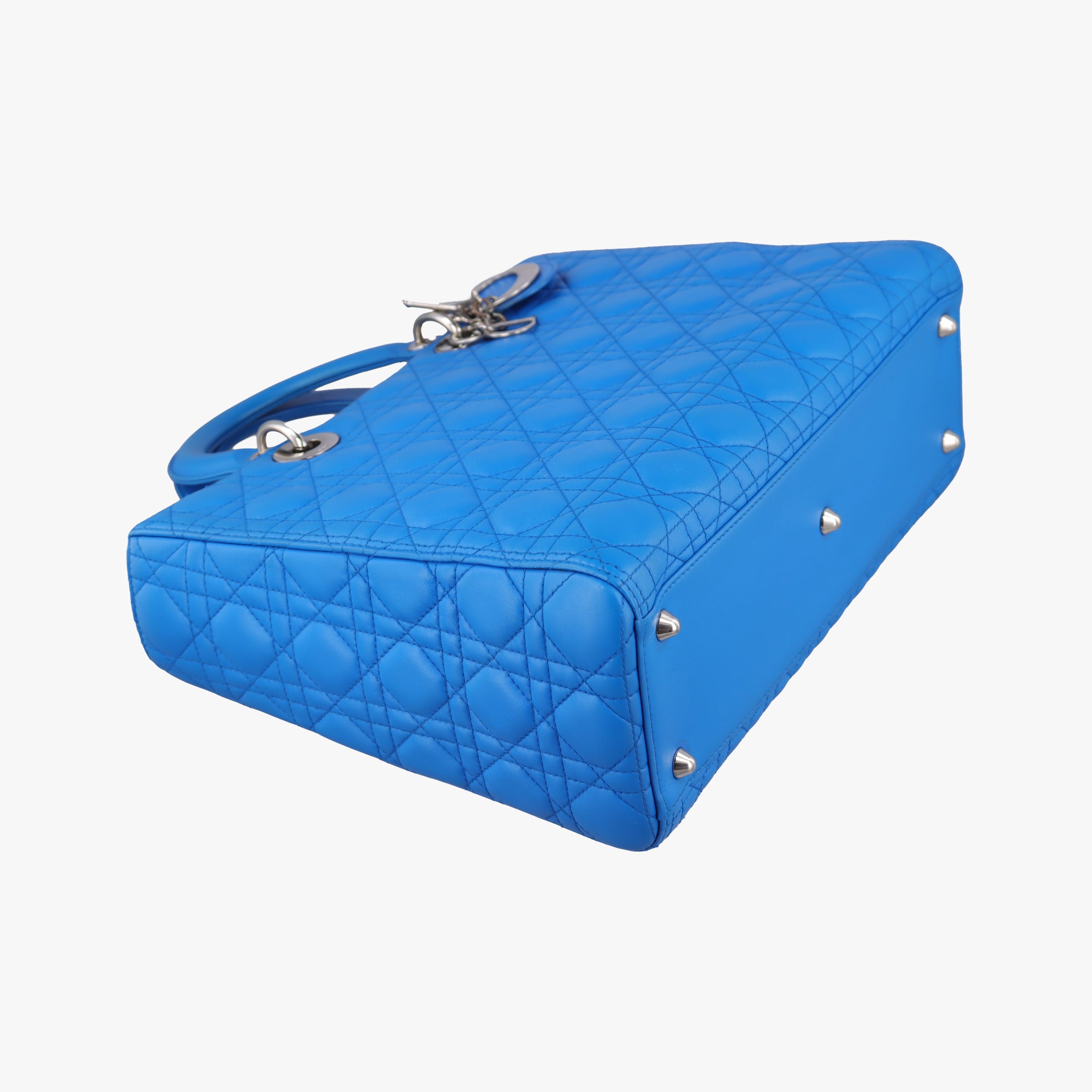 Pre-owned Christian Dior Lady Dior Blue lambskin  shoulderbag | stylenewstar