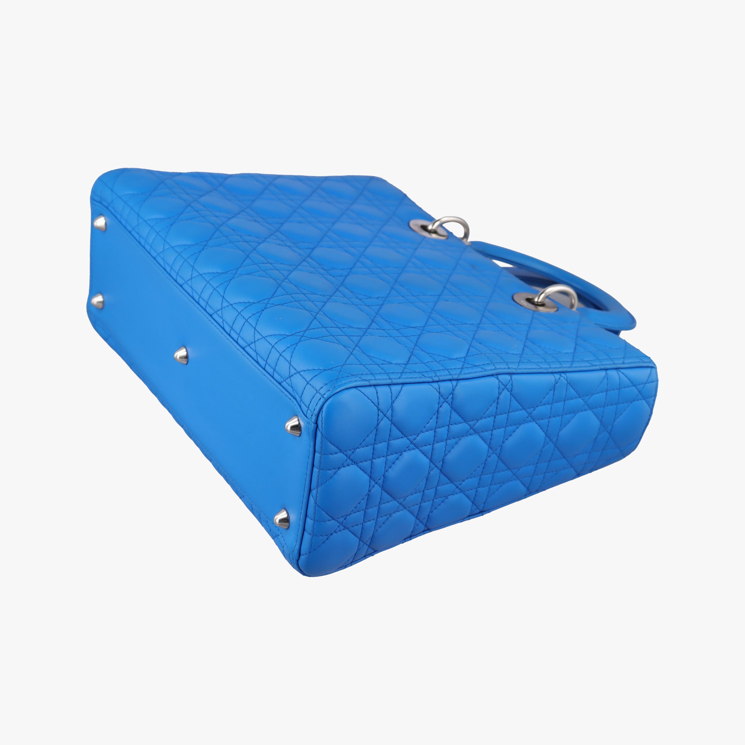 Pre-owned Christian Dior Lady Dior Blue lambskin  shoulderbag | stylenewstar