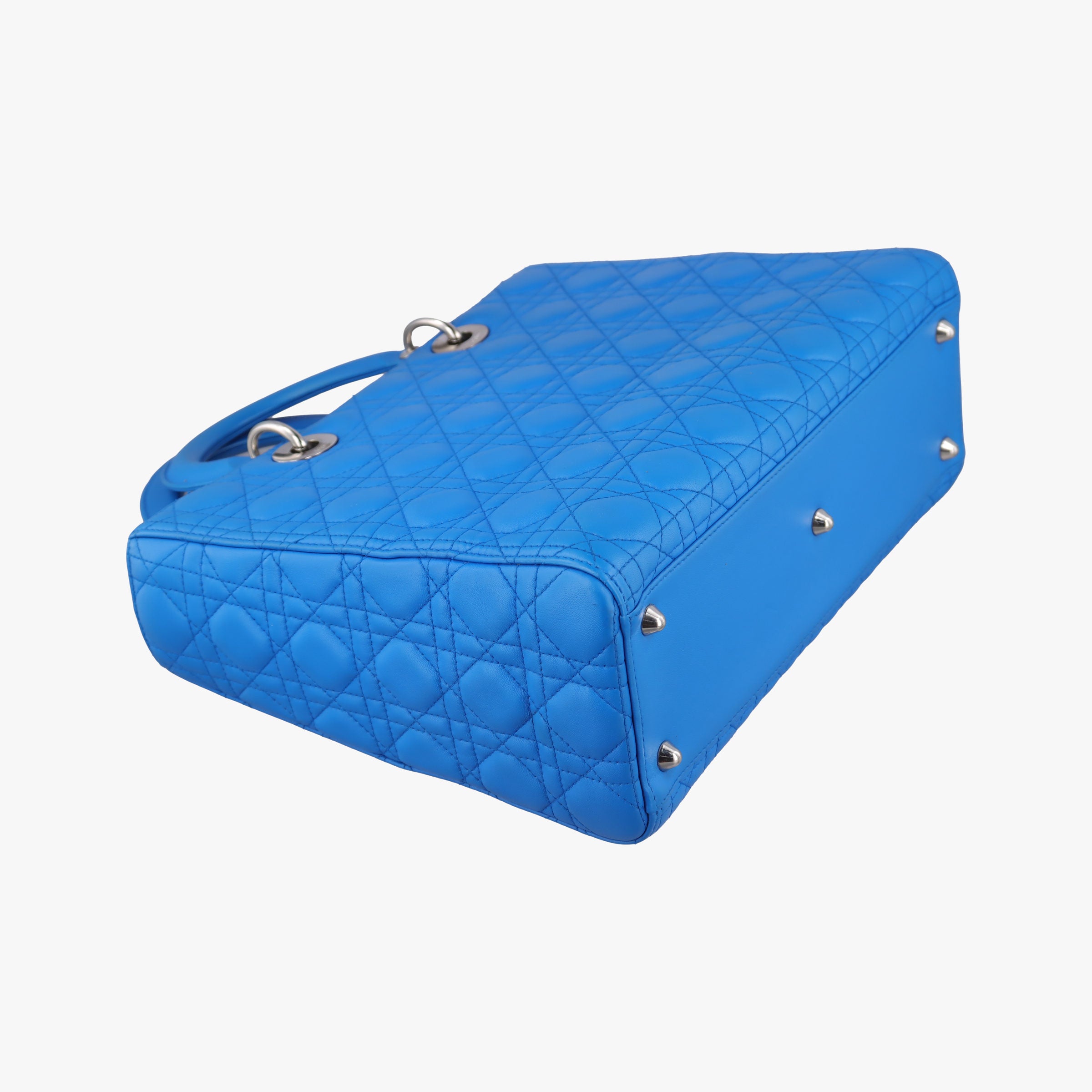 Pre-owned Christian Dior Lady Dior Blue lambskin  shoulderbag | stylenewstar