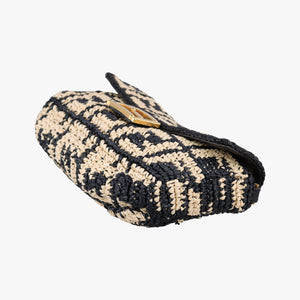 Pre-owned Fendi BAGUETTE Multicolour straw 8BR600 shoulderbag | stylenewstar