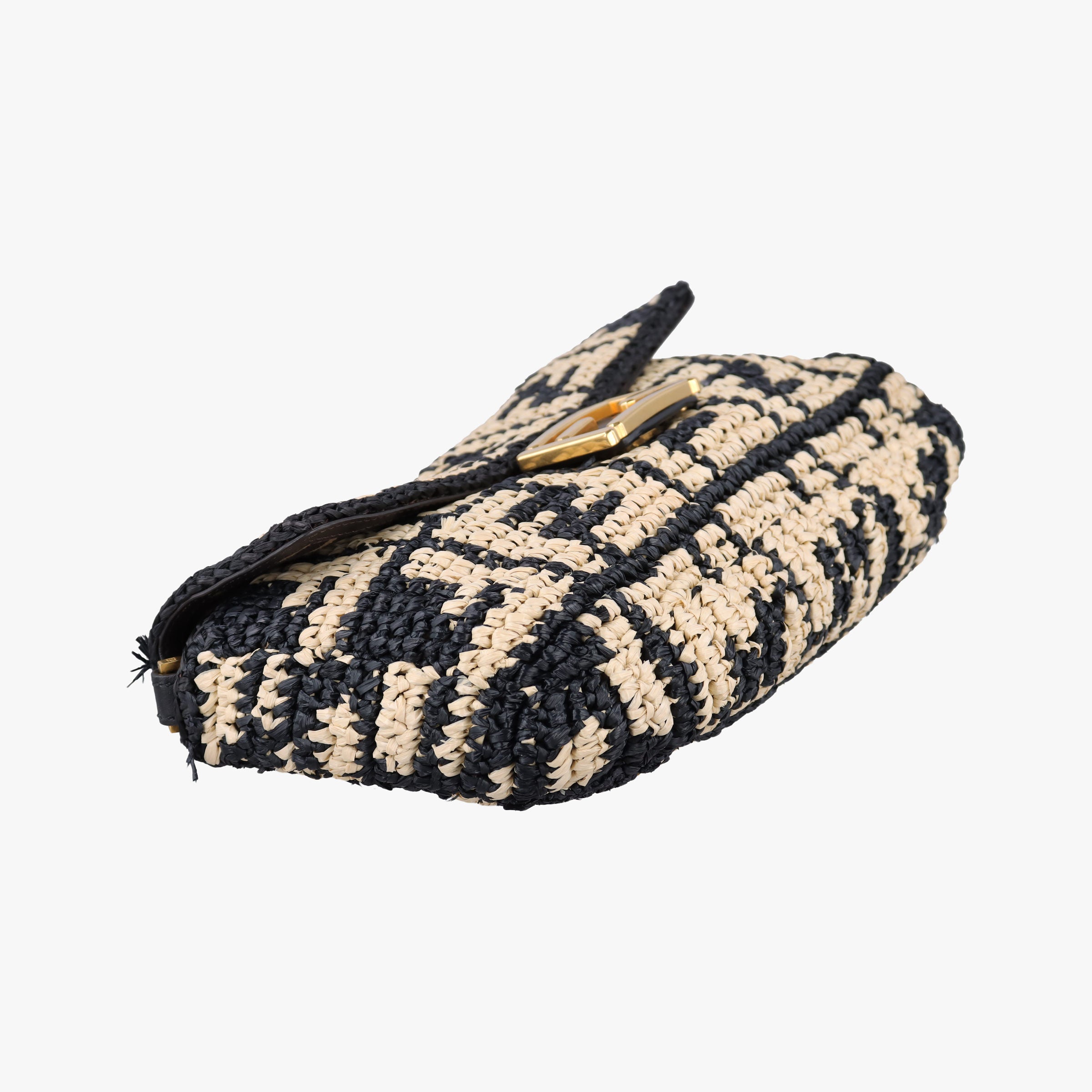 Pre-owned Fendi BAGUETTE Multicolour straw 8BR600 shoulderbag | stylenewstar