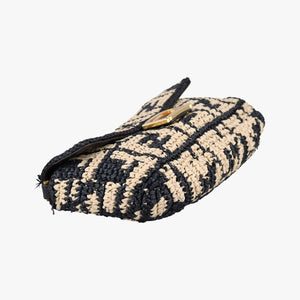 Pre-owned Fendi BAGUETTE Multicolour straw 8BR600 shoulderbag | stylenewstar