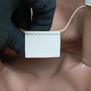Pre-owned Gucci Broadway Pearl Bee White Leather 453778 shoulderbag | stylenewstar
