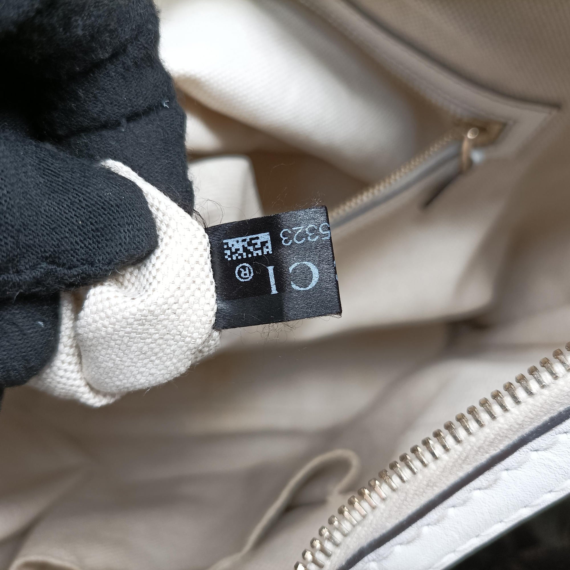 Vintage Gucci Heritage Horsebit Hobo White×Navy x beige canvas×leather 247604 shoulderbag | stylenewstar