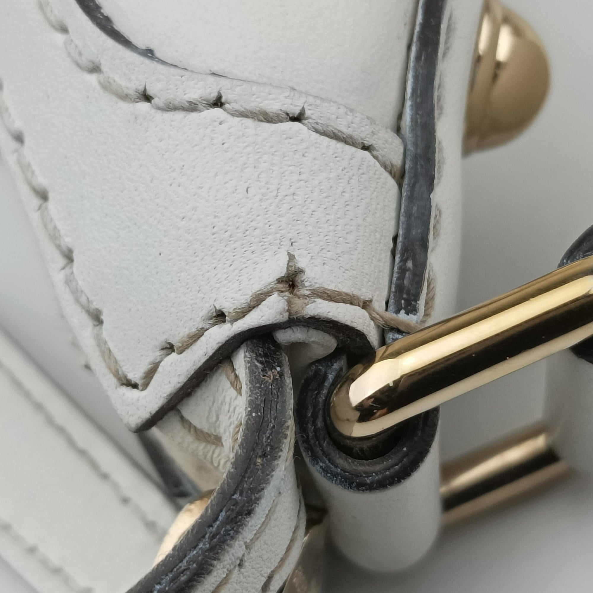 Vintage Gucci Heritage Horsebit Hobo White×Navy x beige canvas×leather 247604 shoulderbag | stylenewstar