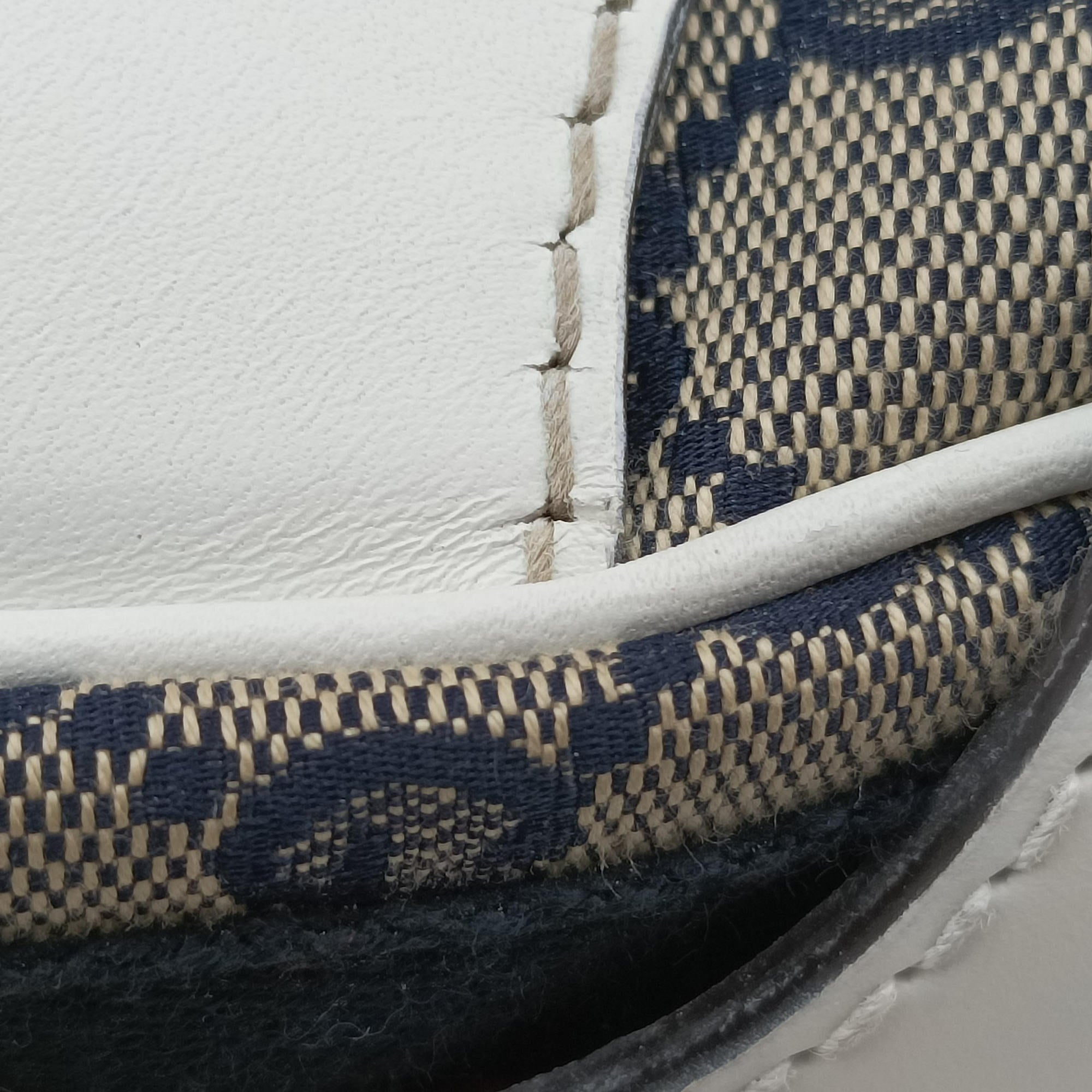 Vintage Gucci Heritage Horsebit Hobo White×Navy x beige canvas×leather 247604 shoulderbag | stylenewstar