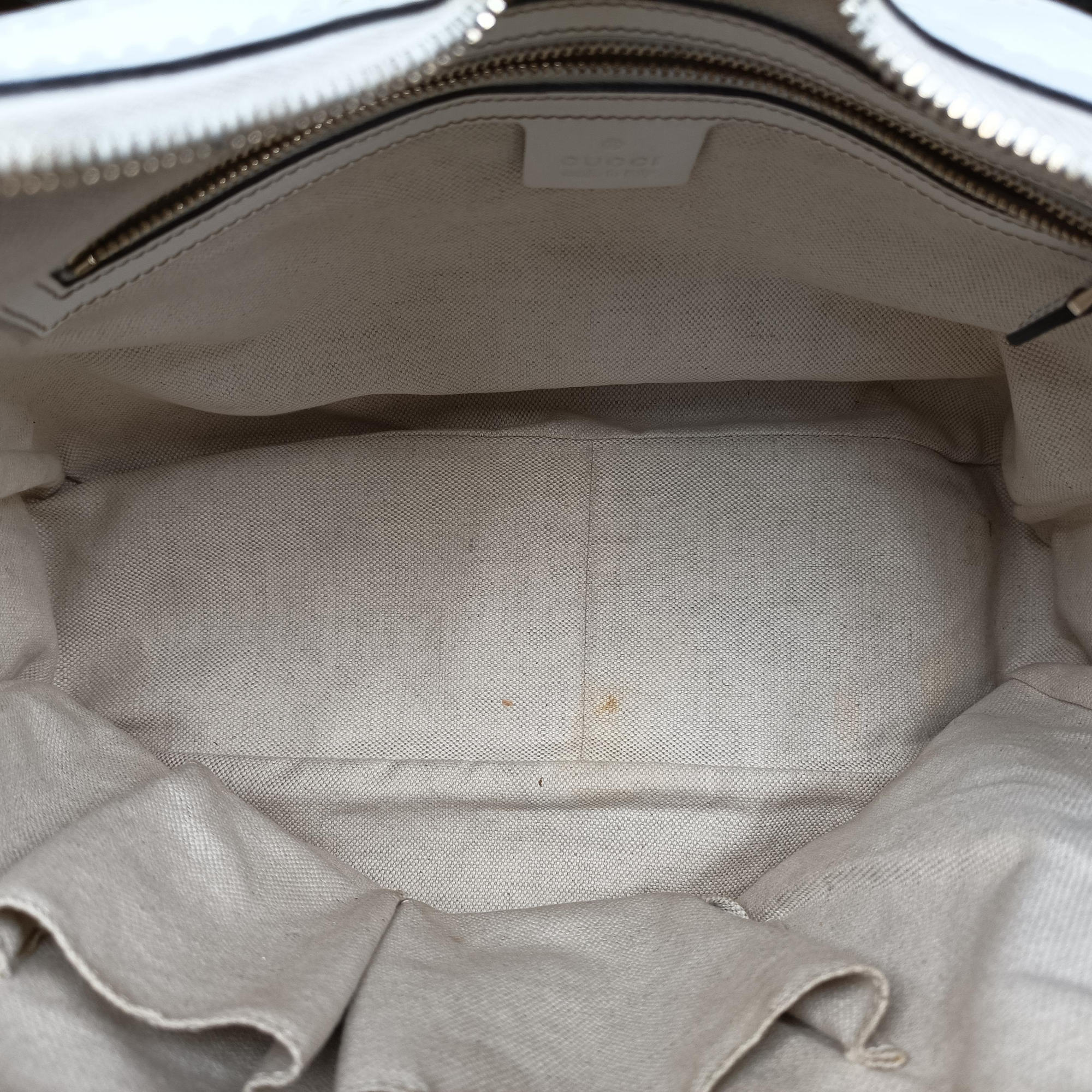 Vintage Gucci Heritage Horsebit Hobo White×Navy x beige canvas×leather 247604 shoulderbag | stylenewstar