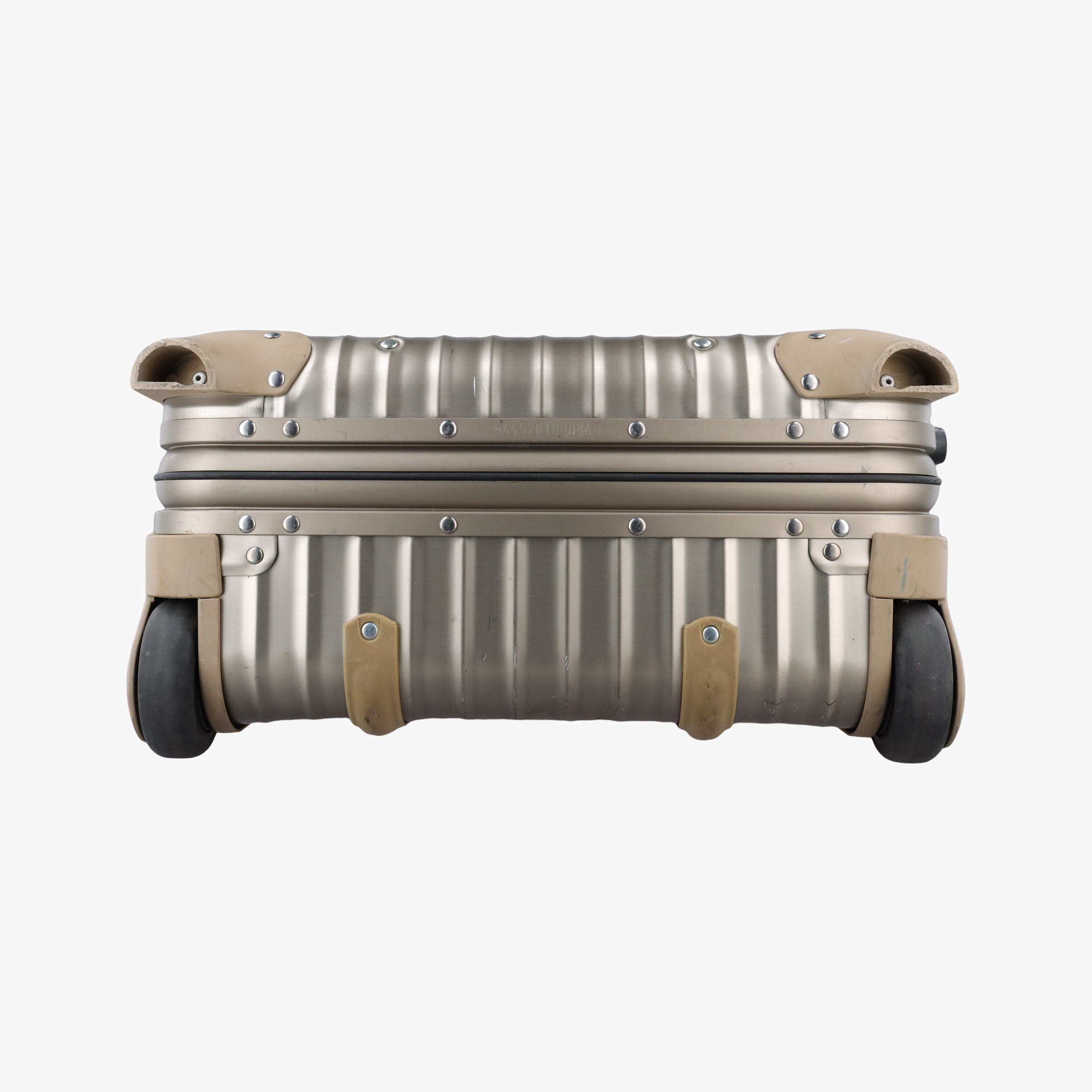 Pre-owned RIMOWA TOPAS Light Gold aluminum  suitcase | stylenewstar