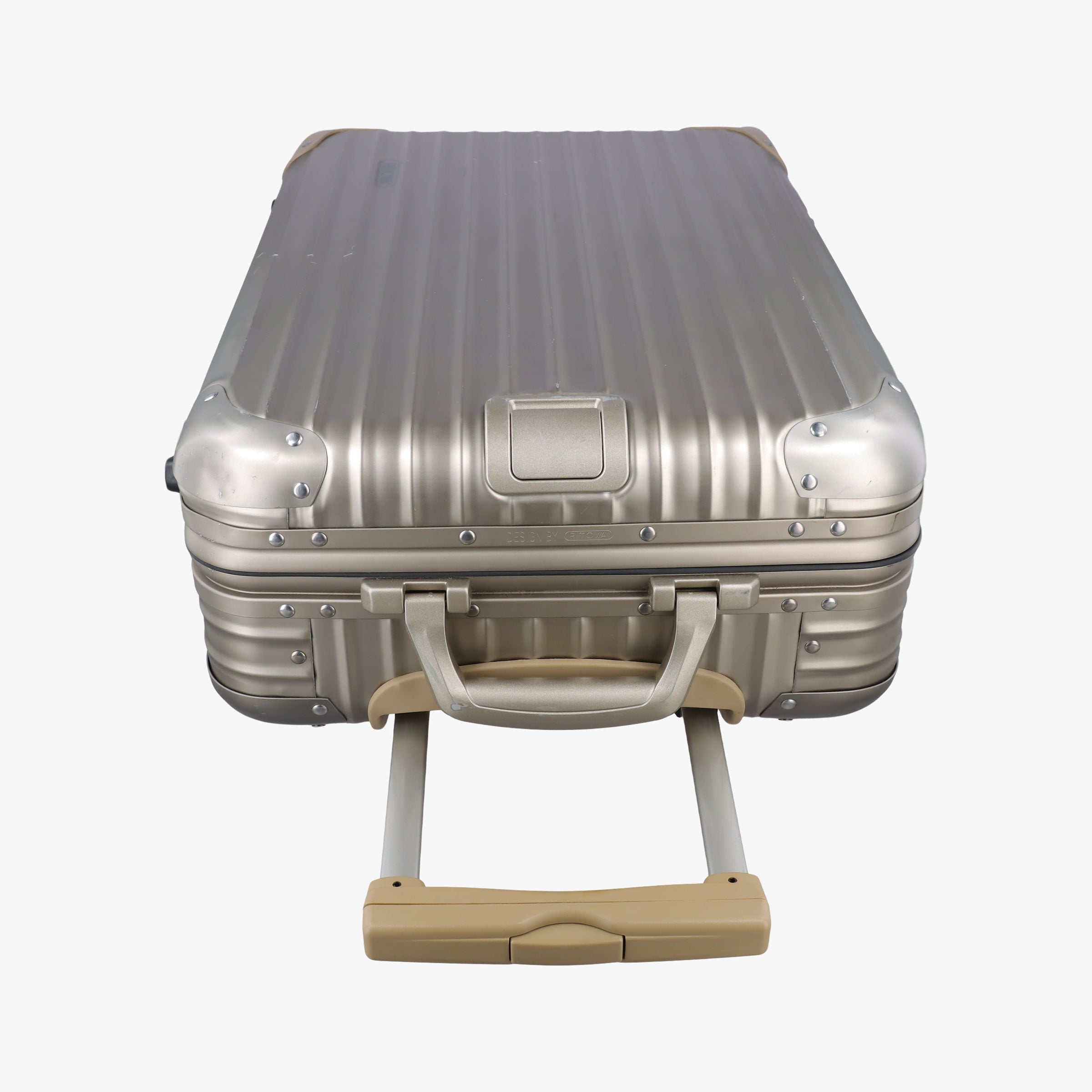 Pre-owned RIMOWA TOPAS Light Gold aluminum  suitcase | stylenewstar