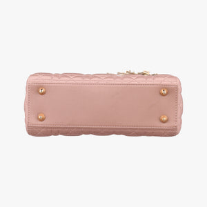 Pre-owned Christian Dior Lady Dior Pink Cannage Satin  shoulderbag | stylenewstar