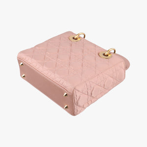 Pre-owned Christian Dior Lady Dior Pink Cannage Satin  shoulderbag | stylenewstar