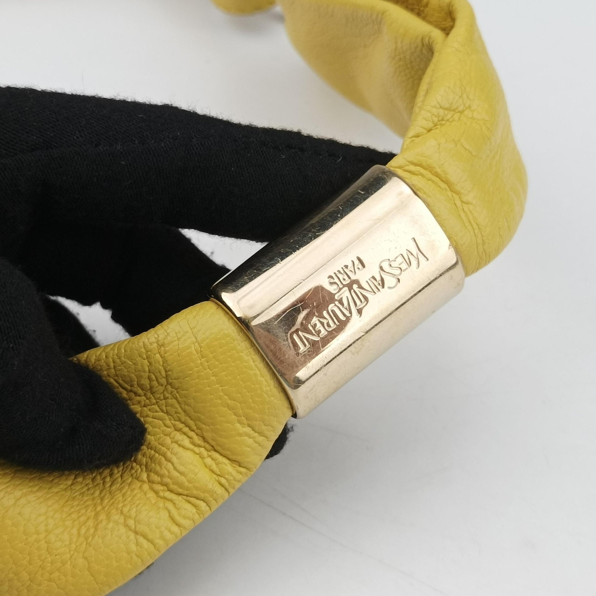 Vintage Yves Saint Laurent Mombasa Yellow Leather 122244 shoulderbag | stylenewstar