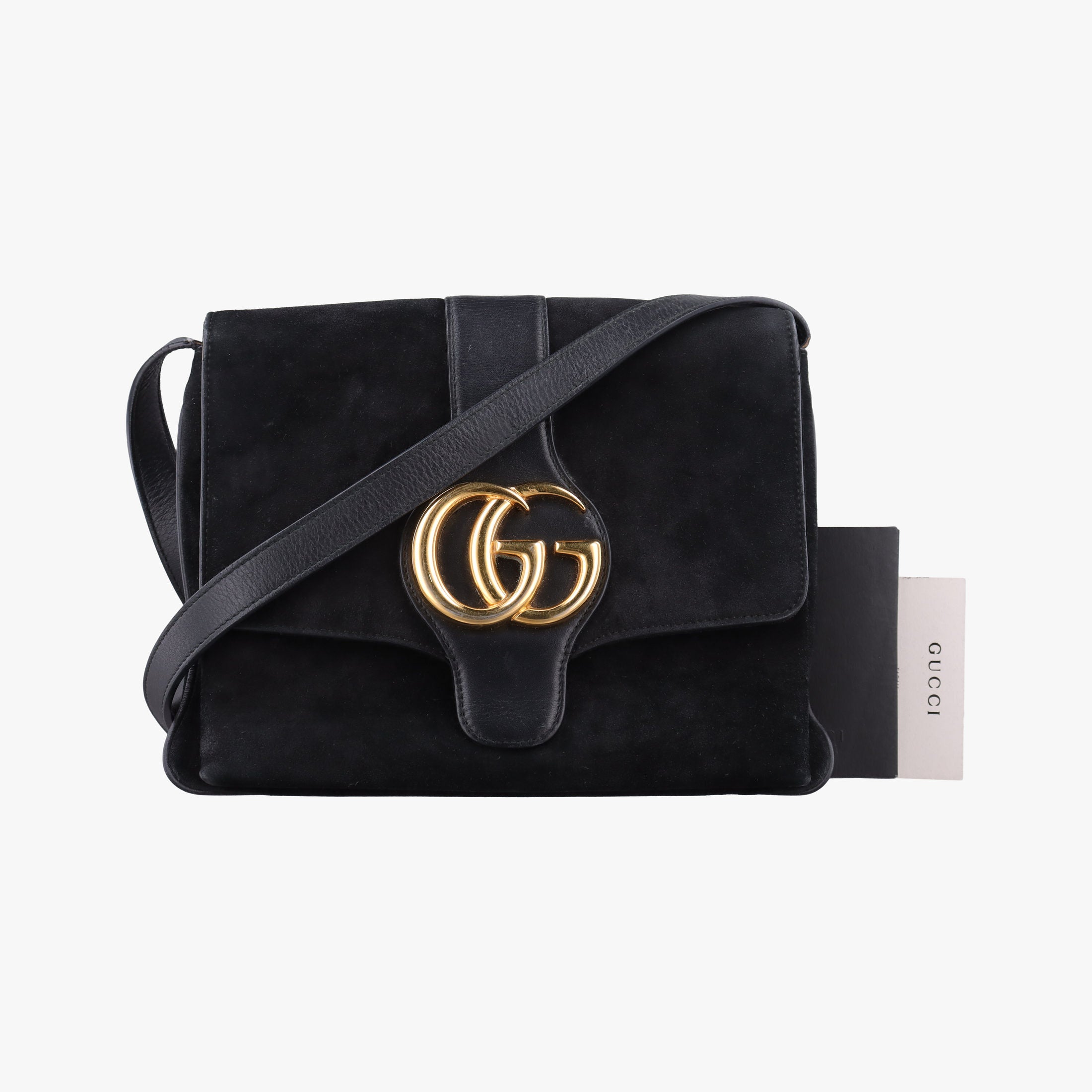 Pre-owned Gucci Arli Black Suede×leather 550126 shoulderbag | stylenewstar