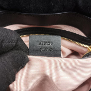 Pre-owned Gucci Arli Black Suede×leather 550126 shoulderbag | stylenewstar