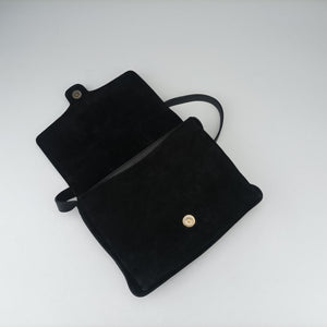 Pre-owned Gucci Arli Black Suede×leather 550126 shoulderbag | stylenewstar