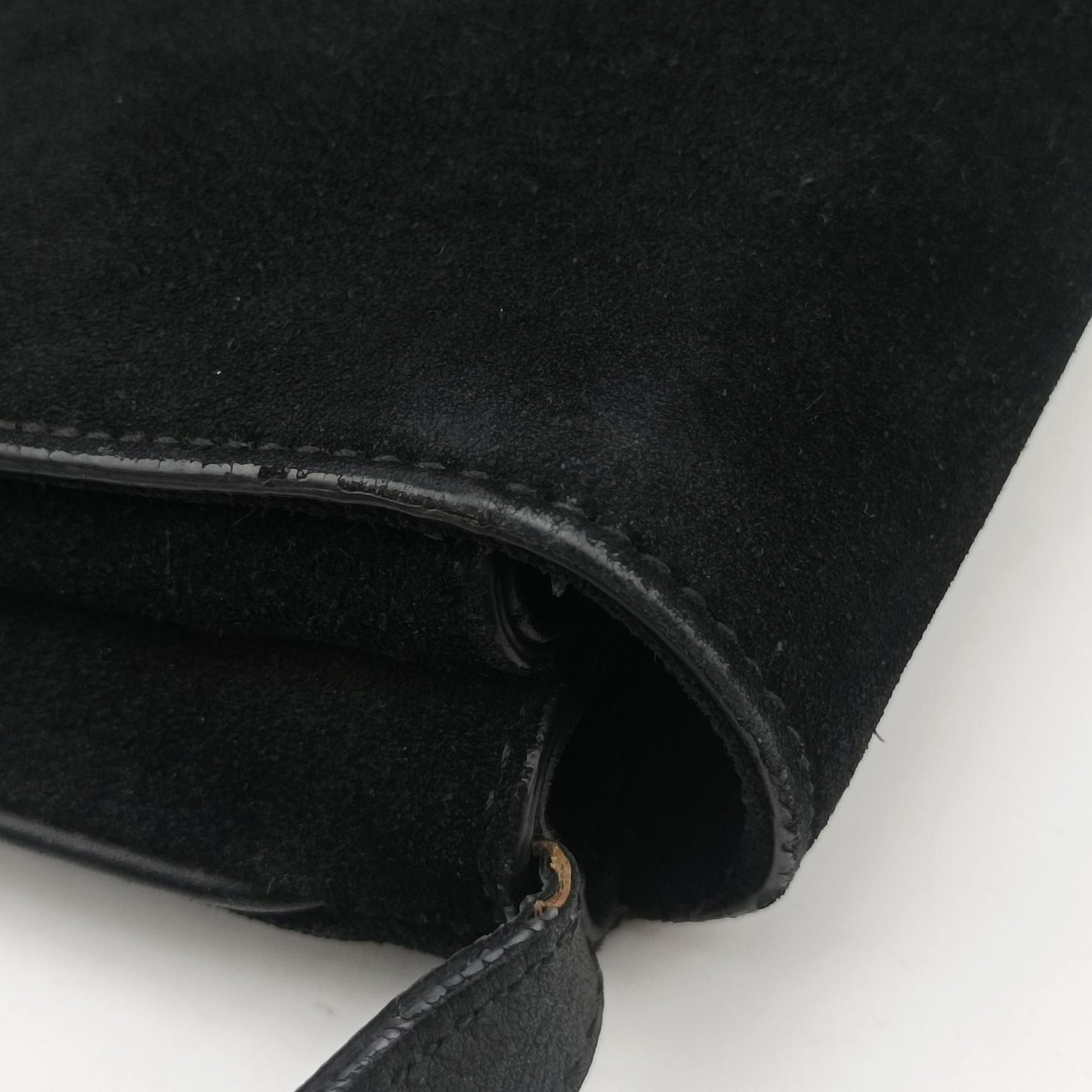 Pre-owned Gucci Arli Black Suede×leather 550126 shoulderbag | stylenewstar