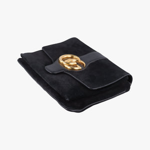 Pre-owned Gucci Arli Black Suede×leather 550126 shoulderbag | stylenewstar