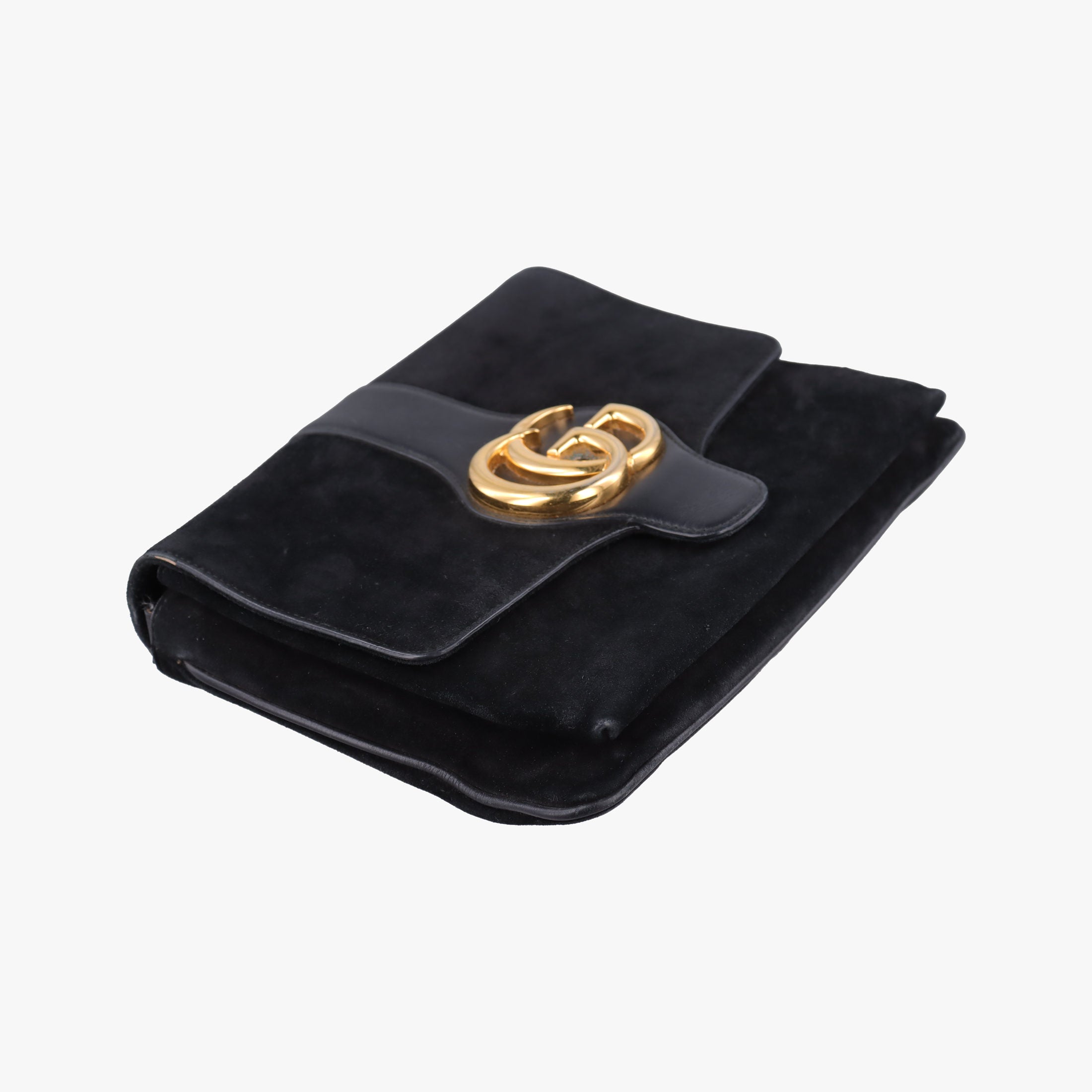 Pre-owned Gucci Arli Black Suede×leather 550126 shoulderbag | stylenewstar