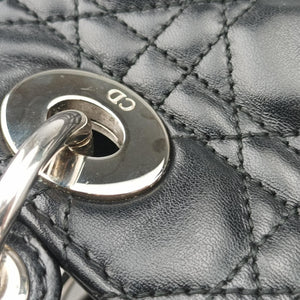 Pre-owned Christian Dior Lady Dior Black lambskin  handbag | stylenewstar