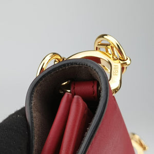 Pre-owned Fendi Kan I F Red Leather 8BT284 shoulderbag | stylenewstar