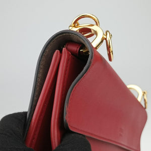 Pre-owned Fendi Kan I F Red Leather 8BT284 shoulderbag | stylenewstar