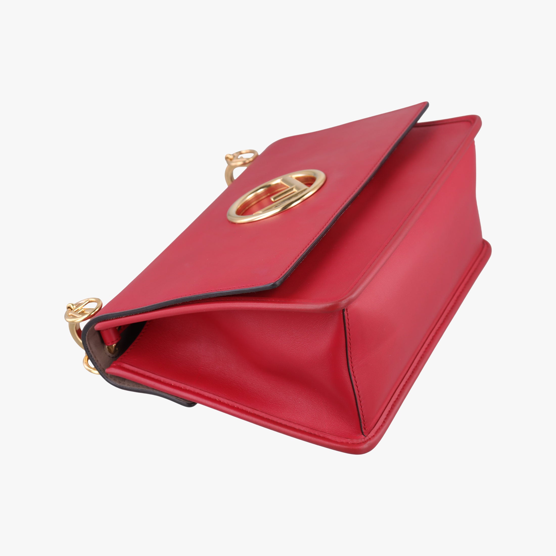Pre-owned Fendi Kan I F Red Leather 8BT284 shoulderbag | stylenewstar
