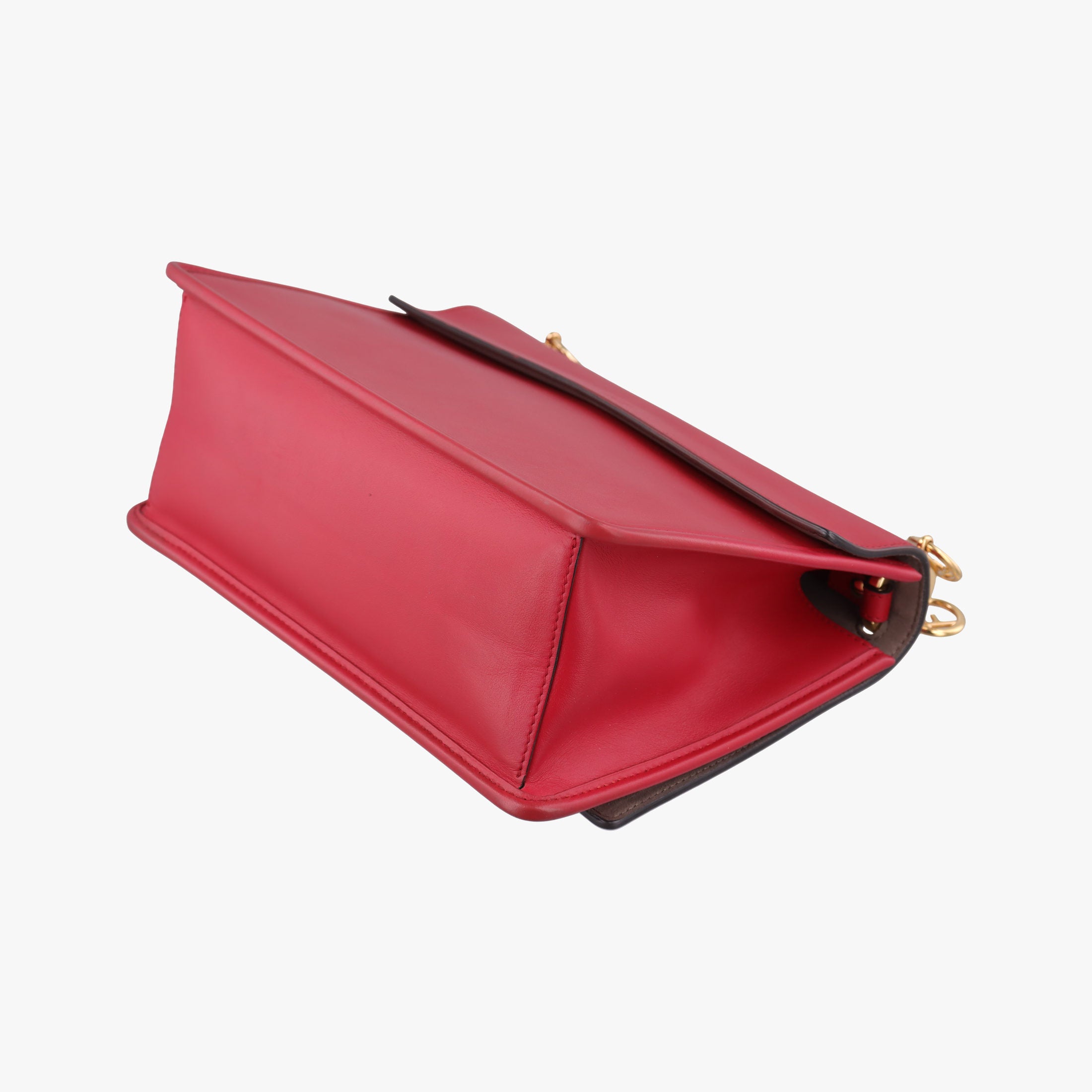 Pre-owned Fendi Kan I F Red Leather 8BT284 shoulderbag | stylenewstar