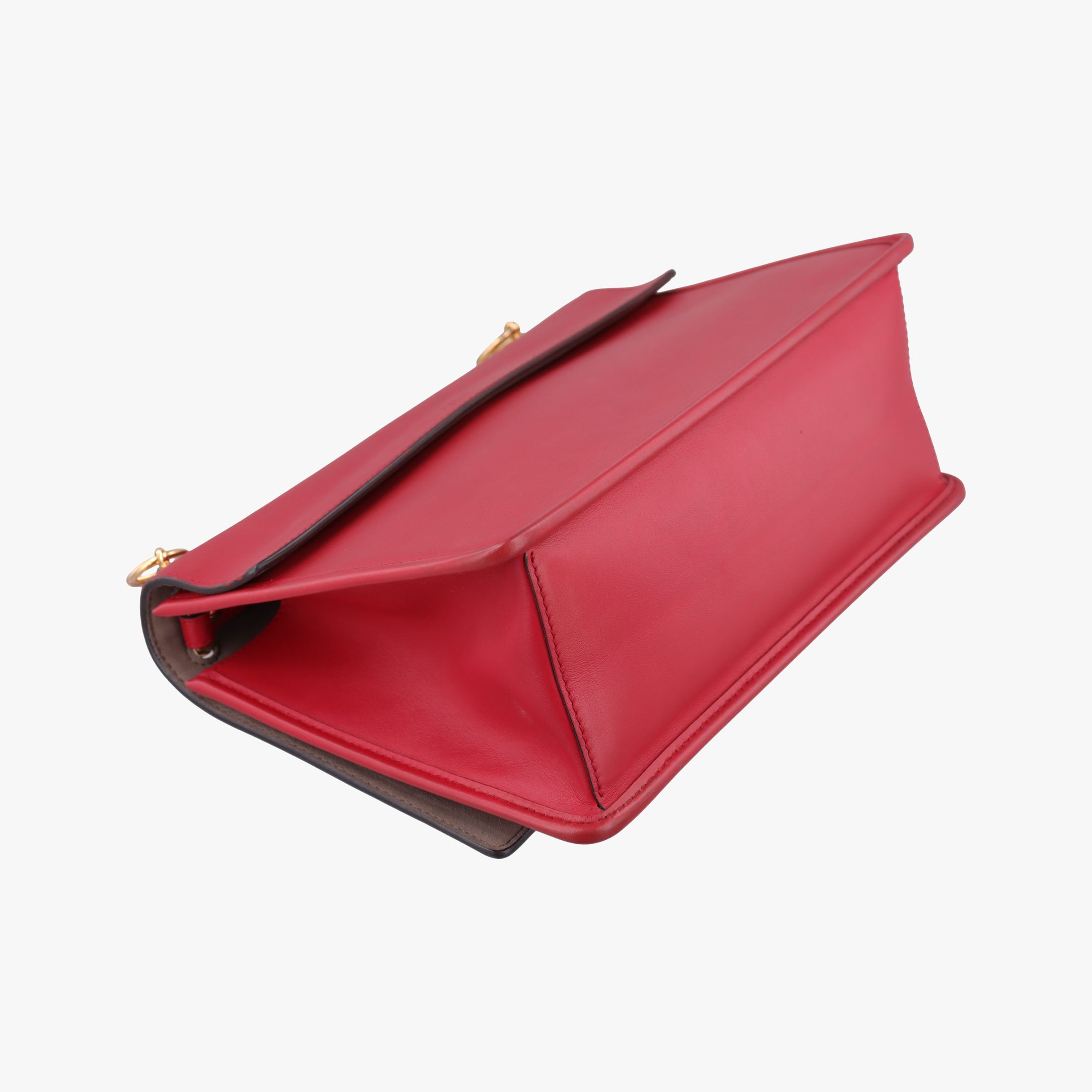 Pre-owned Fendi Kan I F Red Leather 8BT284 shoulderbag | stylenewstar