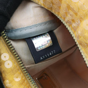 Pre-owned Fendi Zucchino Glitter Logo Yellow×Multicolour sequins 8BL071 handbag | stylenewstar