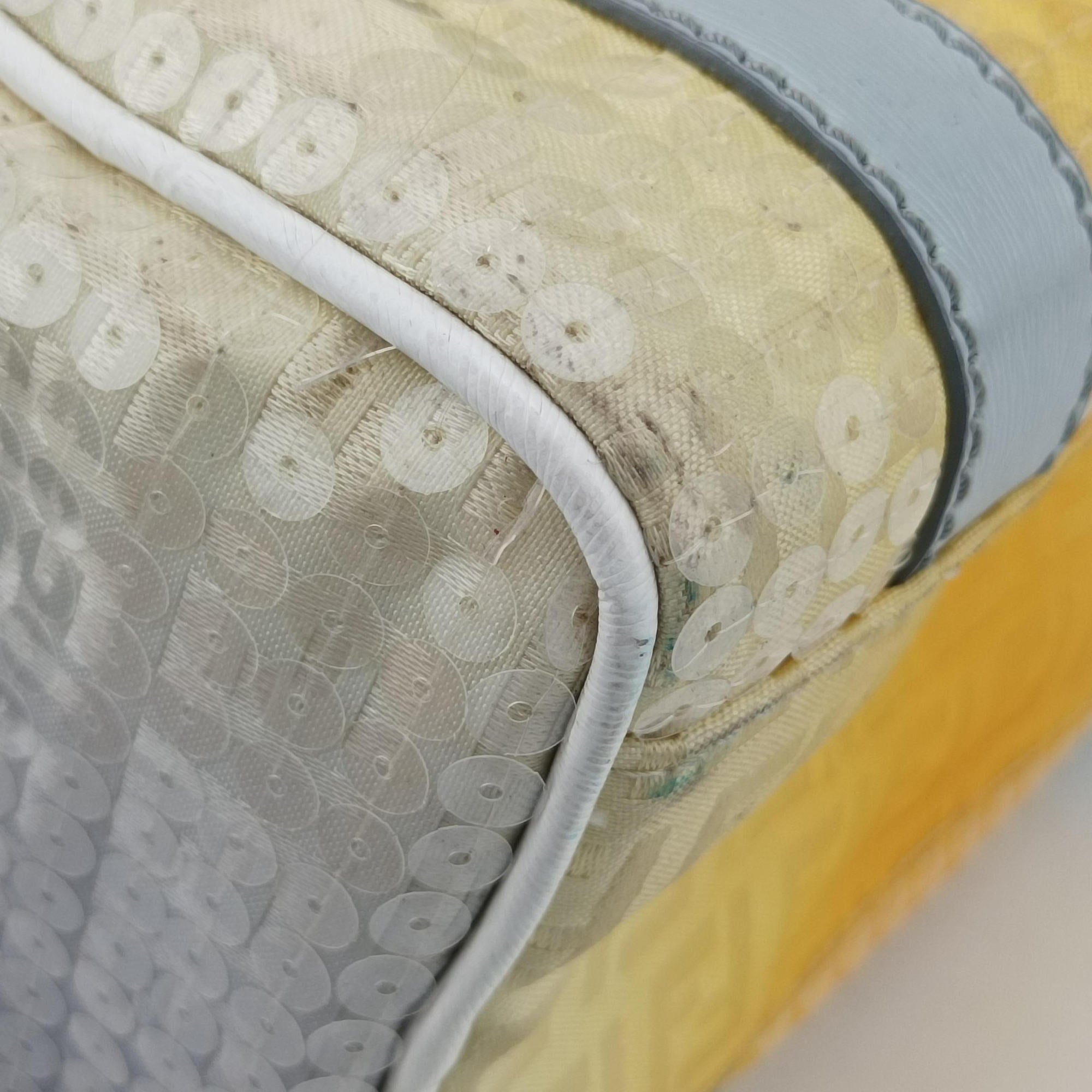 Pre-owned Fendi Zucchino Glitter Logo Yellow×Multicolour sequins 8BL071 handbag | stylenewstar